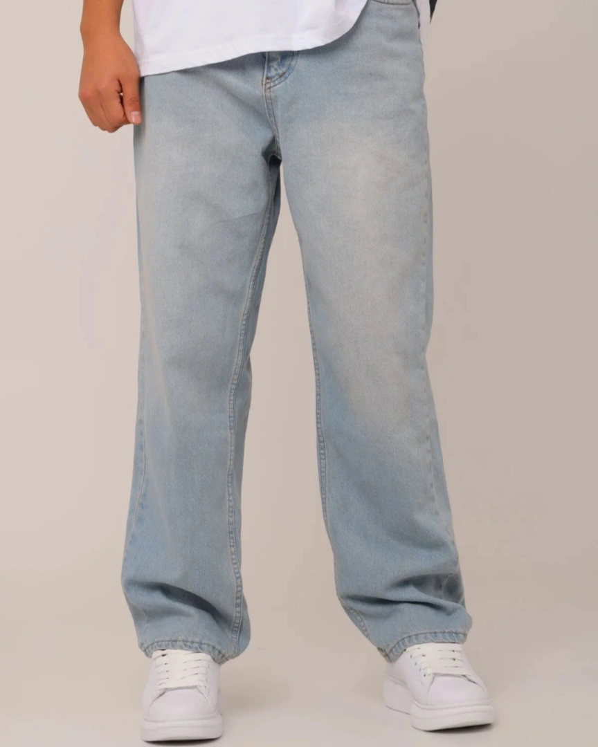 Jeans large bleu