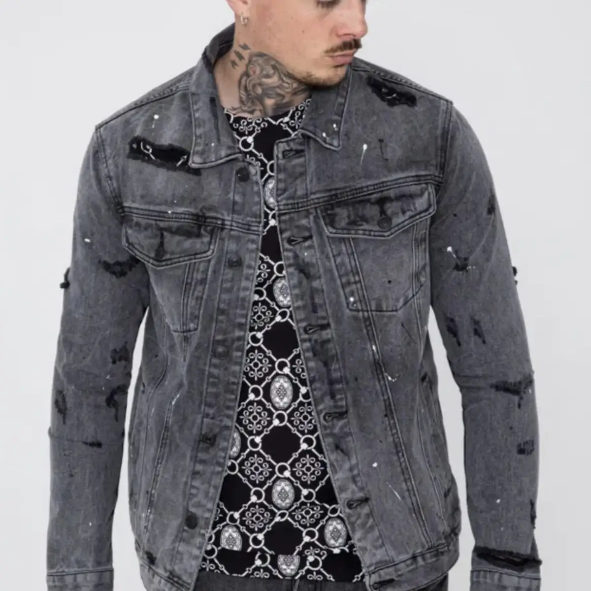 Veste en jeans gris