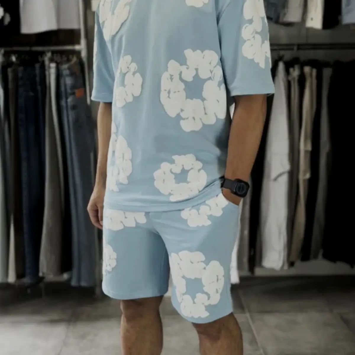 Ensemble fleur ciel bleu