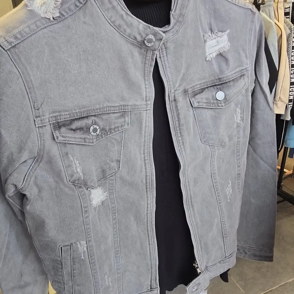 Veste en jeans gris
