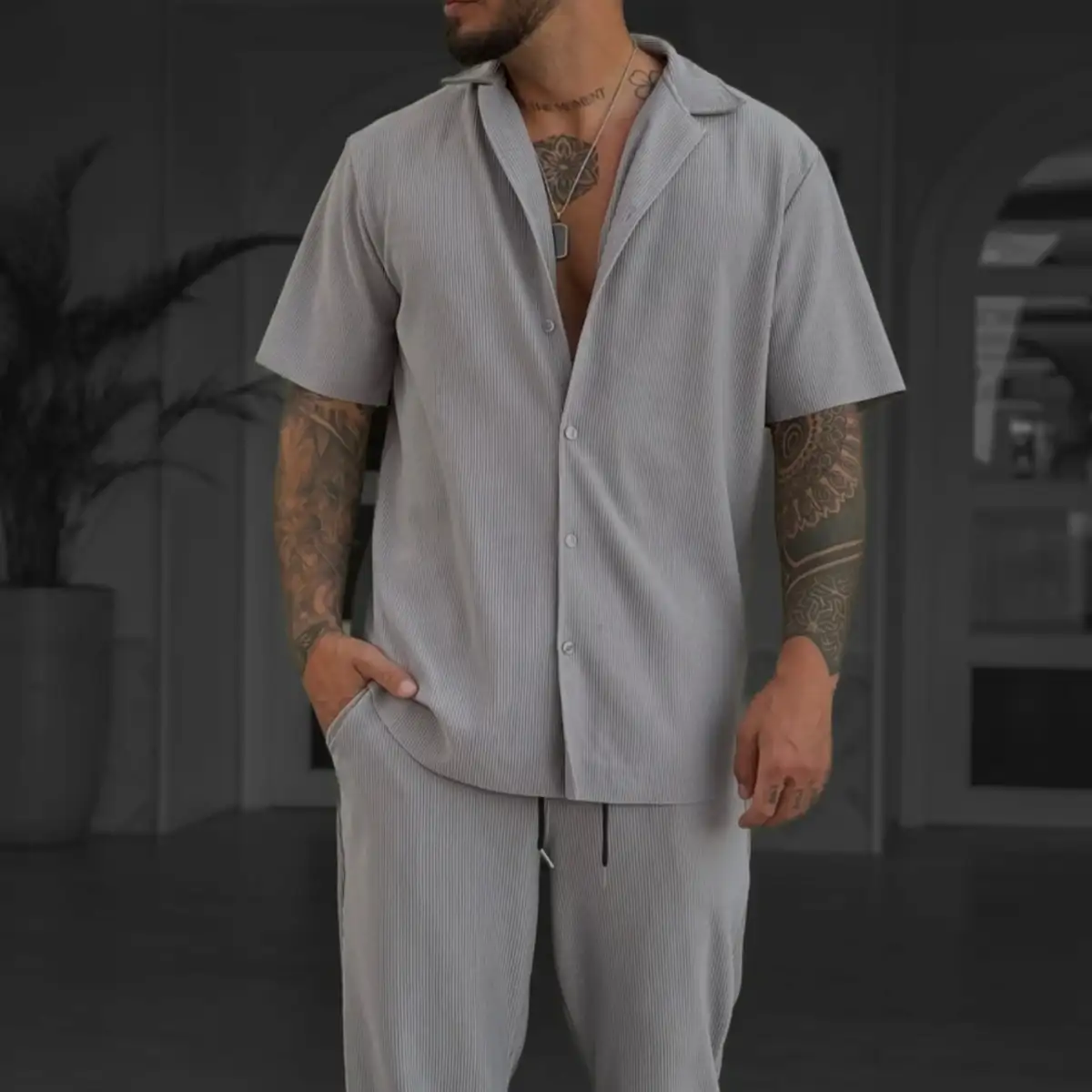 Ensemble frilivin habillé gris